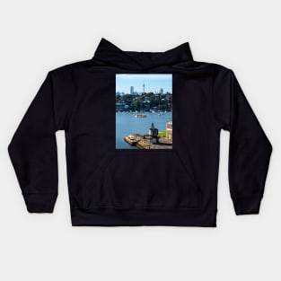 City of Sydney from Cockatoo Island, Sydney, NSW, Australia Kids Hoodie